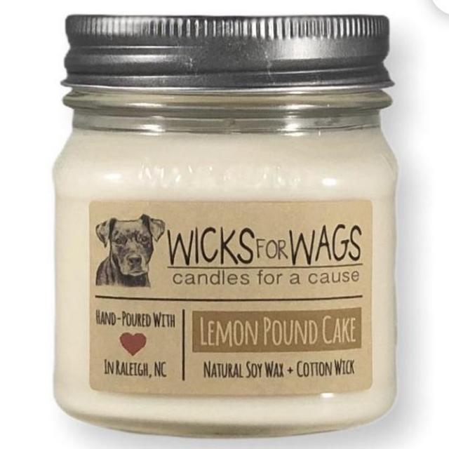 Lemon Pound Cake Soy Candle - Handmade 8oz Mason Jar - Vegan - Scented - Natural Soy Candle - Donation to Animal Rescue Group Included