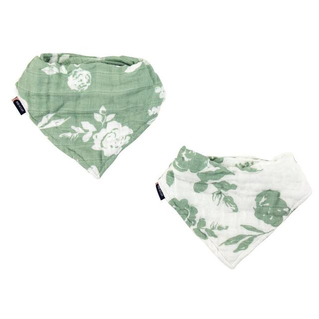 Bebe Au Lait Muslin Bandana Bib - Vintage and Modern Floral - 2pk