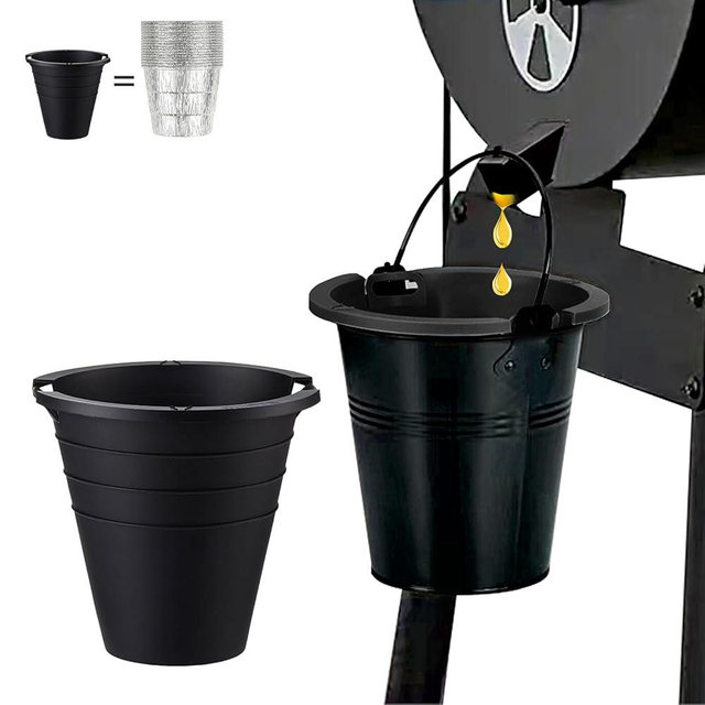 Easyki Silicone Grease Bucket Liners Compatible for Traeger Pro Series 575/780,20/22/34 Series, Ironwood 650/885 & Z Grills, Pit boss ect, Drip Tray Liner for Pellet Grill Accessories （2pk Black）