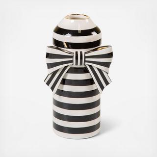 Courtly Stripe Bow Vase