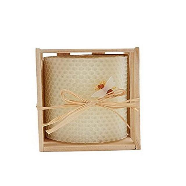 Green Pastures Wholesale Beeswax White Pillar Candle, 3-Inch by 4-Inch