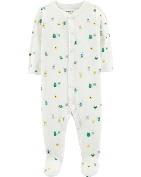 Monster Snap-Up Cotton Sleep & Play
