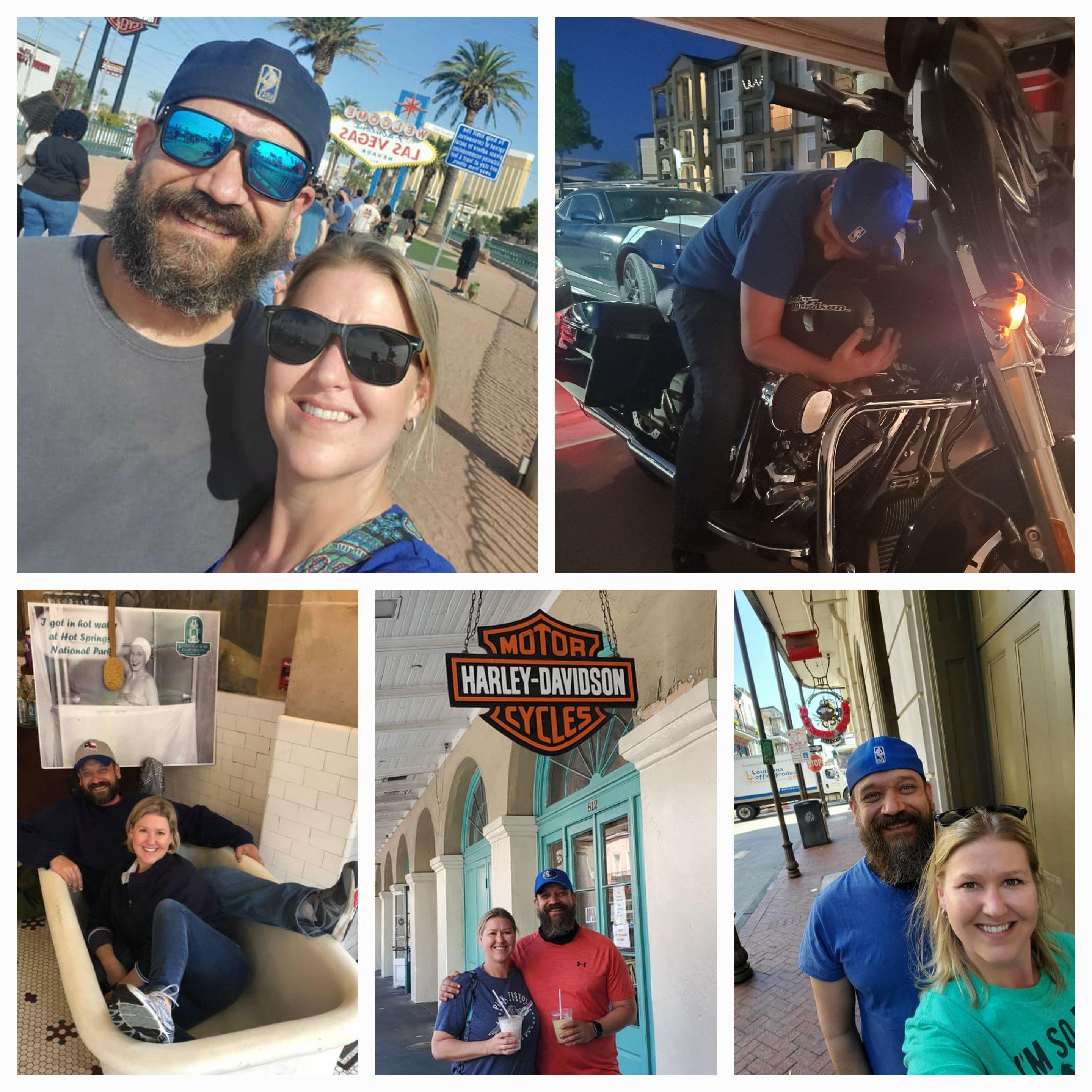 We love to travel!  Vegas, Hot Springs, and New Orleans are just some of the places we have been.  One day Koen will convince Rachel to take a road trip on the Harley (his second love)!
