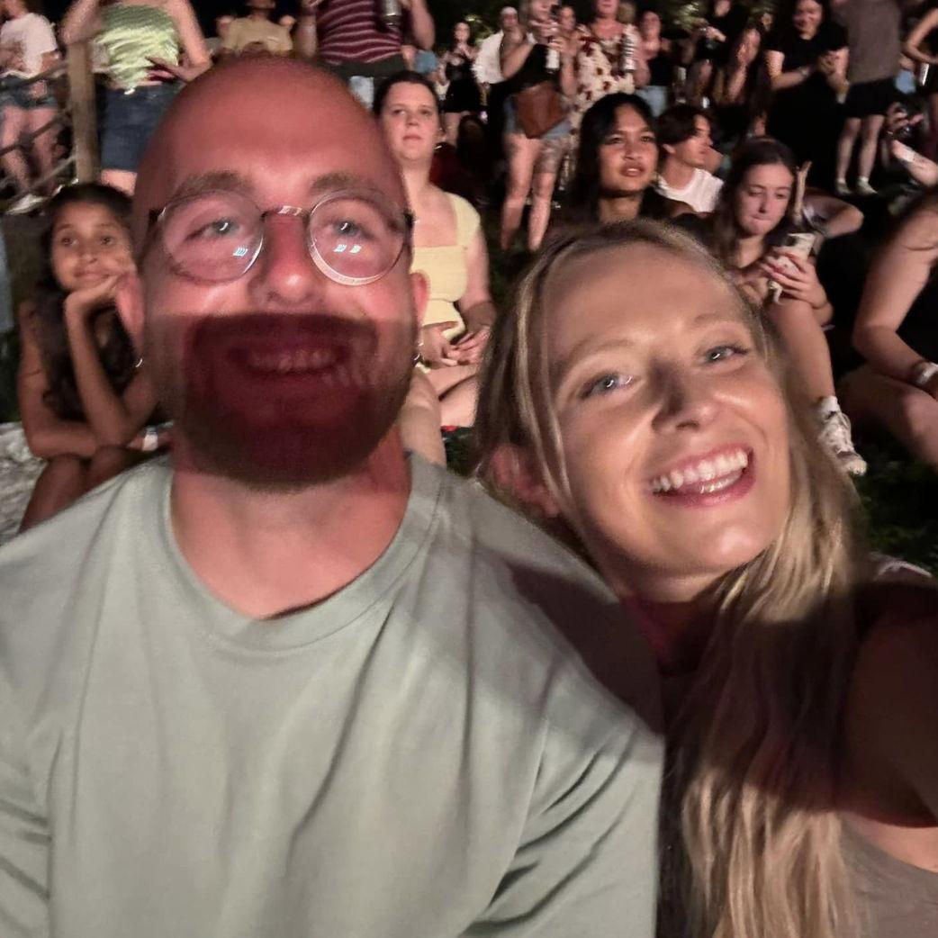 Pitbull Concert-Zach's the better bald guy!