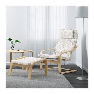 POÄNG				Armchair, birch veneer, Vislanda black/white