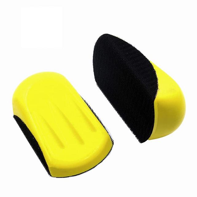 2 Packs 5 Inch Hook and Loop Hand Sanding Mouse Block Round Sand Pad Hook Backing Plate for 5" Sanding Disc Sandpaper