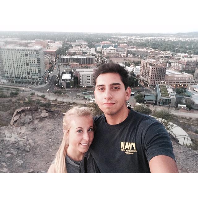 October 2015: Cece's first "solo" trip to visit Anthony in Arizona-Climbed "A" mountain