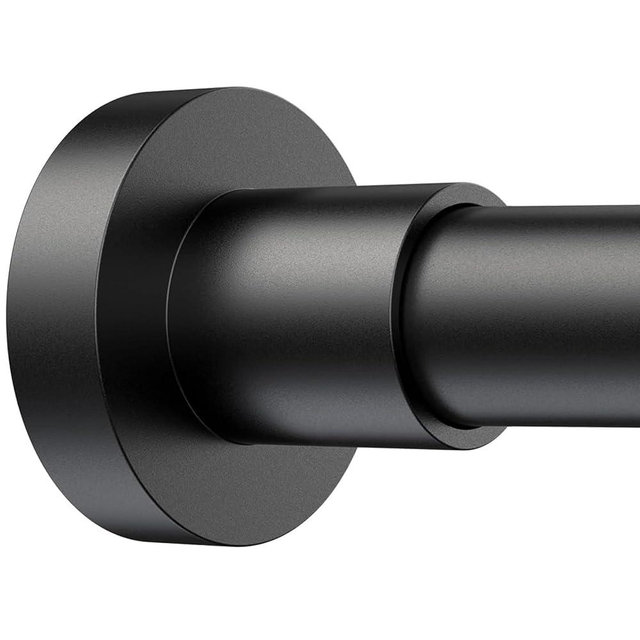 BRIOFOX Shower Curtain Rod Adjustable 18-78 Inch, Stainless Steel Spring Tension Shower Rod No Drilling Non Slip, Matte Black