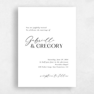 White Elegant Wedding Invitation - Sundell Portrait