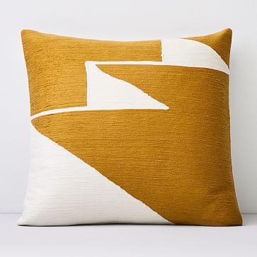 Crewel Steps Pillow Cover, Dark Horseradish, 18"x18"