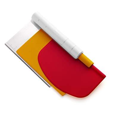 Chef'n Pastrio 3-in-1 Bench Scraper Set (108-667-226), Red