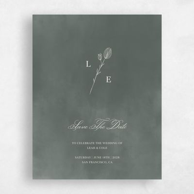 Green Simple Wedding Save the Date - Dubuque Stamp