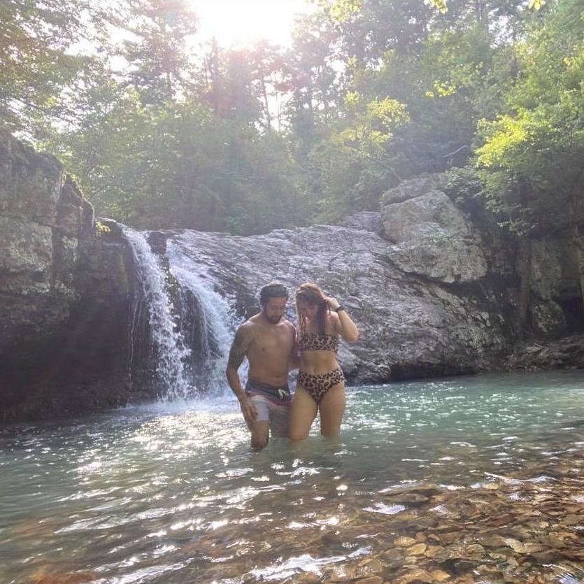 Our first waterfall. The one that began our shared obsession with finding new waterfalls for our hikes!