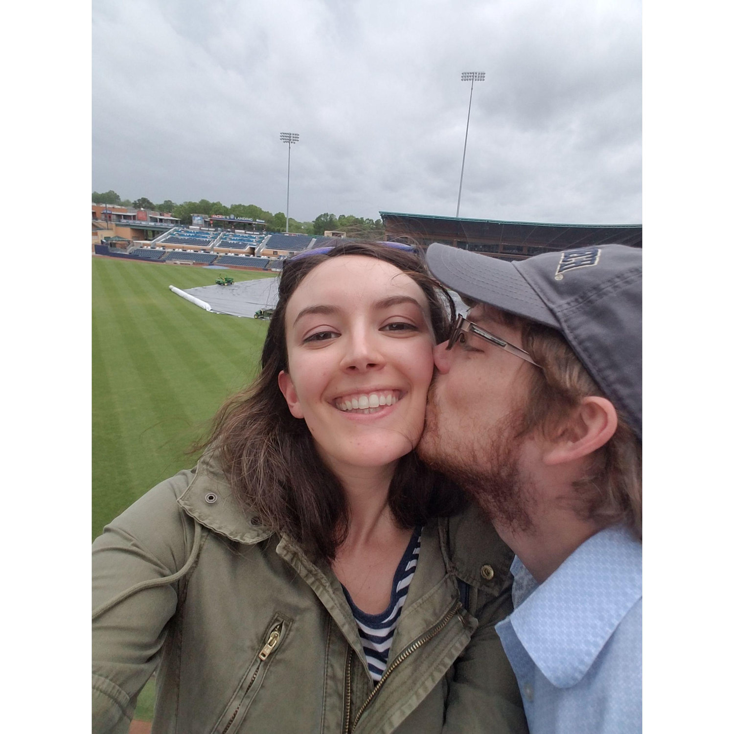 Making the best of a rained out Durham Bulls baseball game.