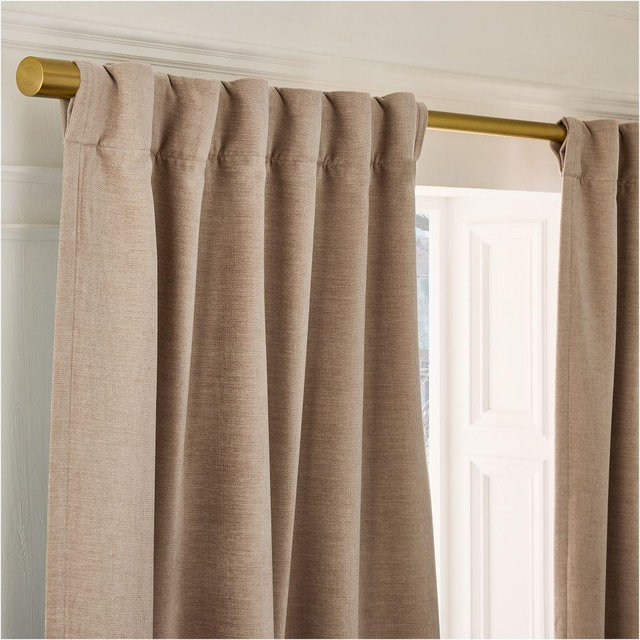 Worn Velvet Blackout Curtain, Taupe, 48x96