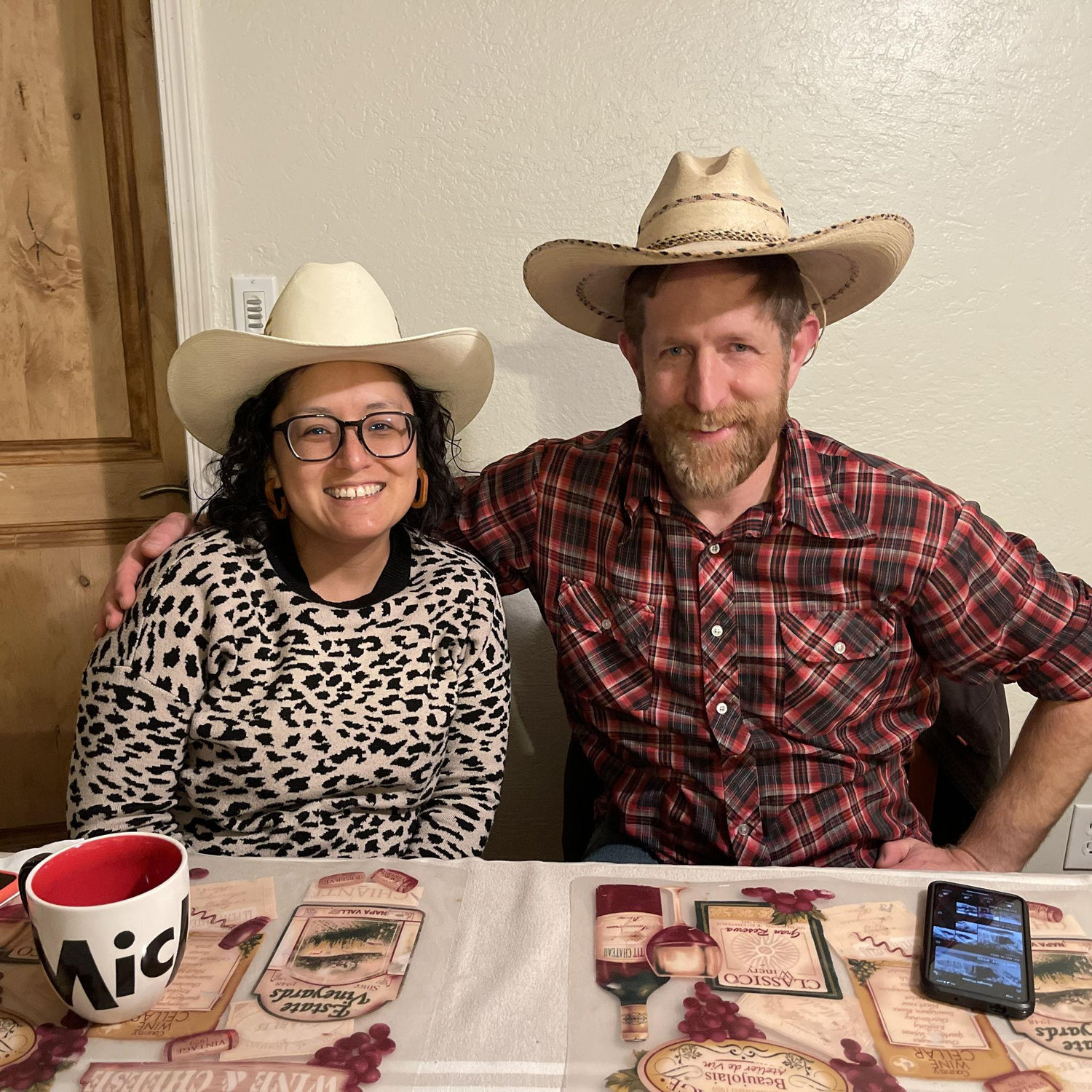 Trying on hats!