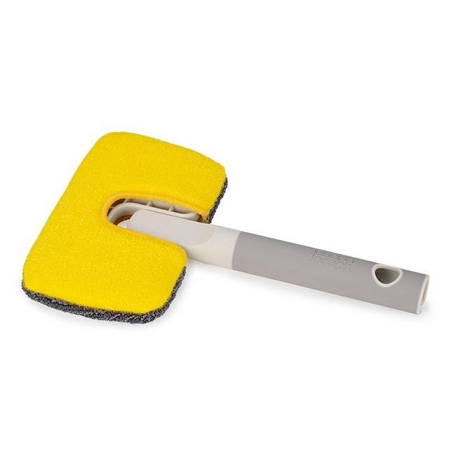 Joseph Joseph CleanTech 2-in-1 Bathroom Tub Shower Cleaning Scrubber with Microfiber pad and Abrasive Scouring Pads