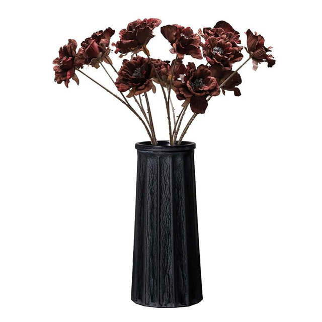 Valemoon Black Vintage Vase, 10 Inches Antique Glass Vase Rustic European Unique Chic Style for Tabletop, Kitchen, Office, Living Room Decoration