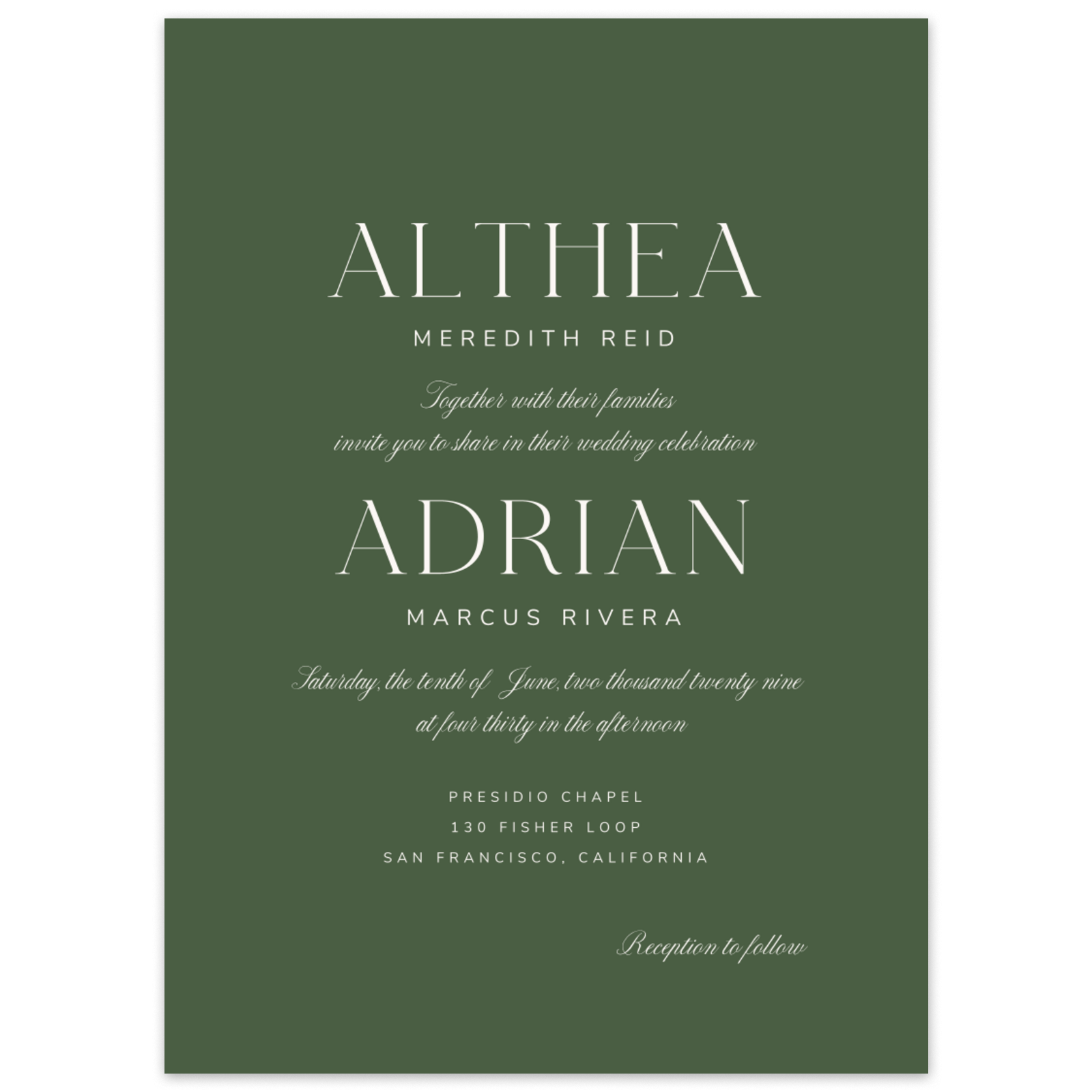 Conrad Portrait | Darkest Teal | Zola Wedding Invitations