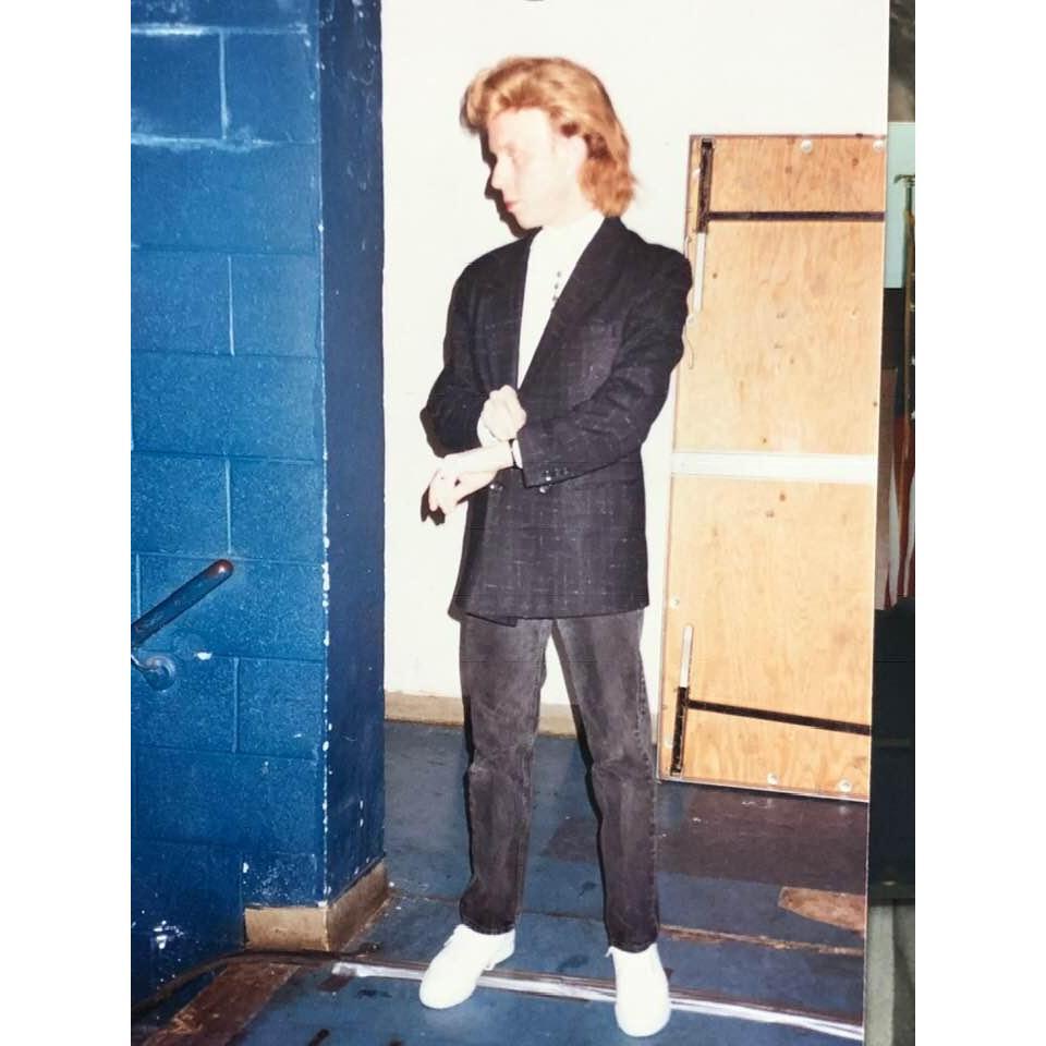Greg- Twiggy Barbust- 1990. He had a 28" waist in those days!