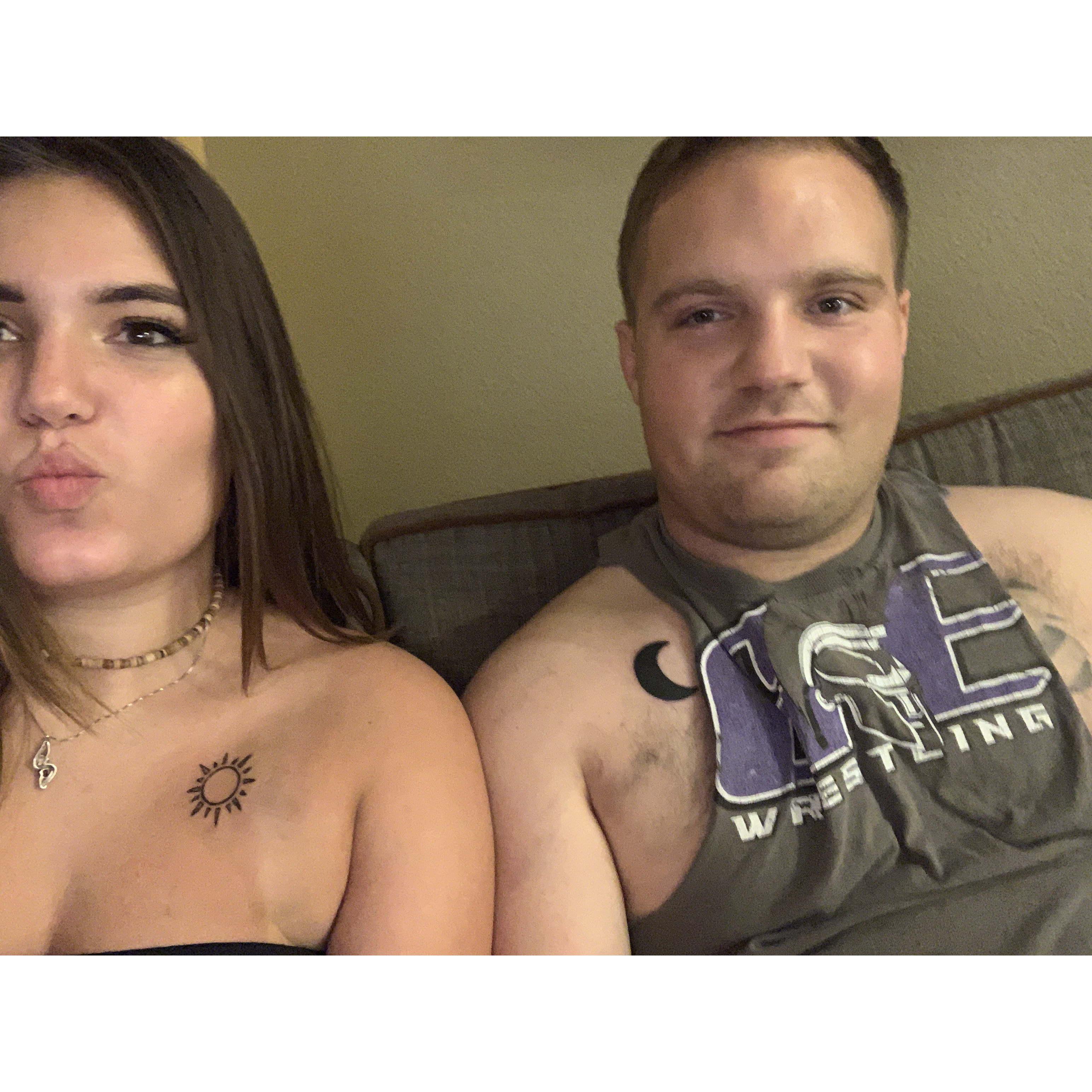 The day we got our tattoos! In Jacksonville NC