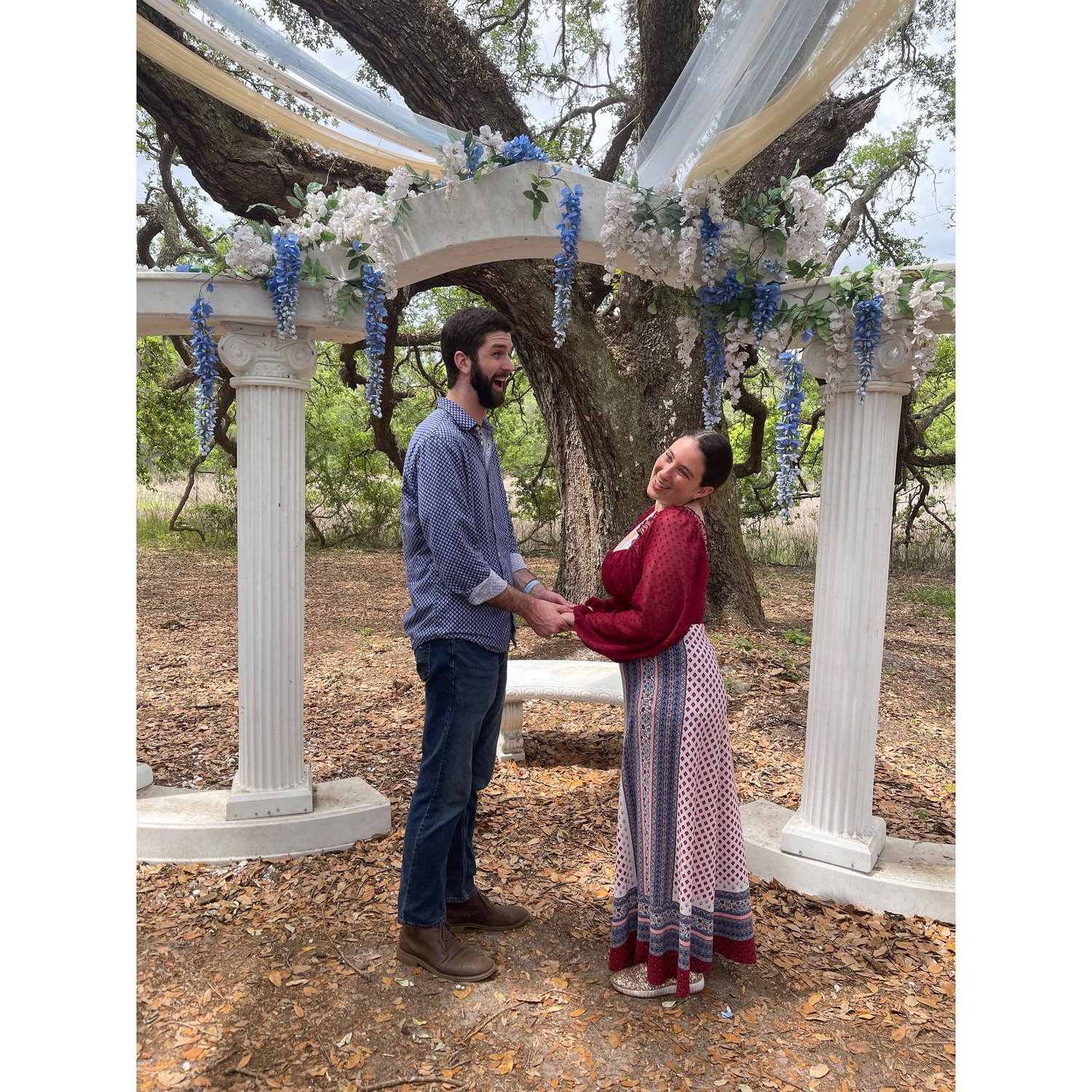 Practicing reciting our vows at the ren faire