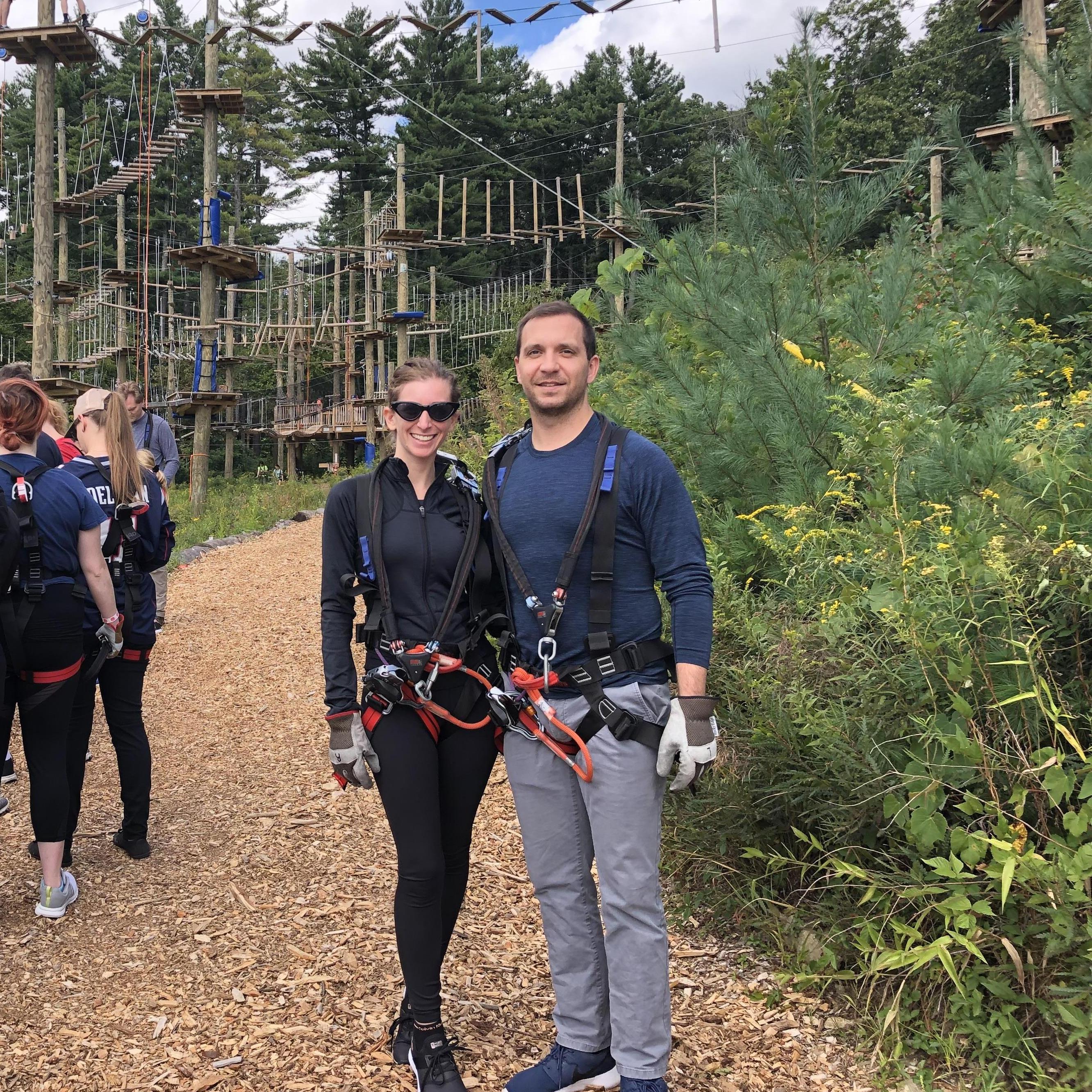 Zip lining and tree climbing!