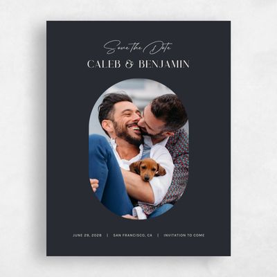 Charcoal, Black Wedding Save the Date - Latona Photo