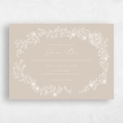 Canvas Tan, Beige Wedding Invitation - Taylan Landscape