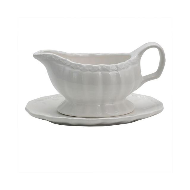 Cafeacute Posh 15 Ounce Gravy Boat with Saucer