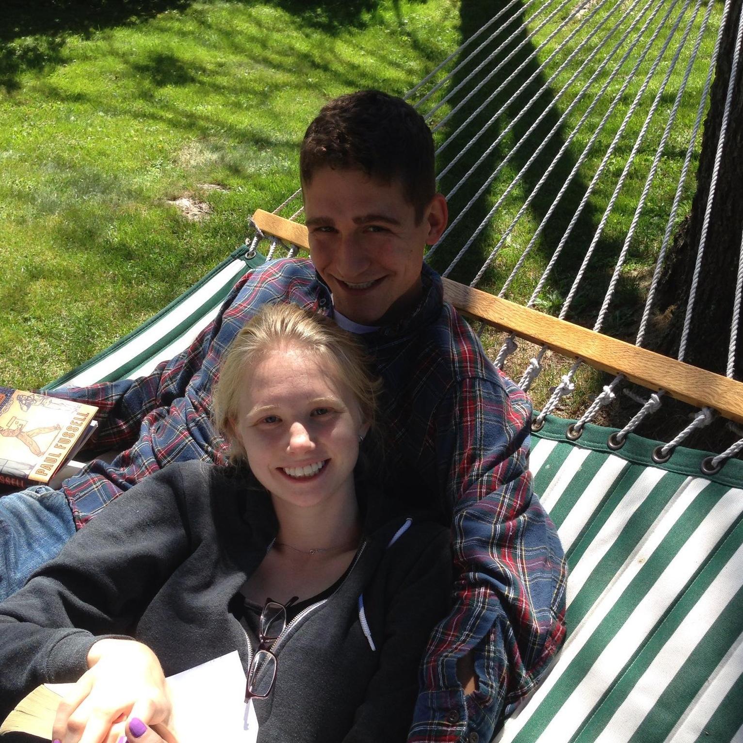 Reading on the hammock at Liberty, New York in 2013 - Myles' first time at the famous Sister's Weekend!