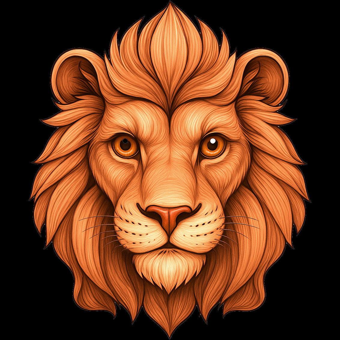 One of the symbols Ned made with GPT for the wedding materials. (Val calls Ned her lion.)