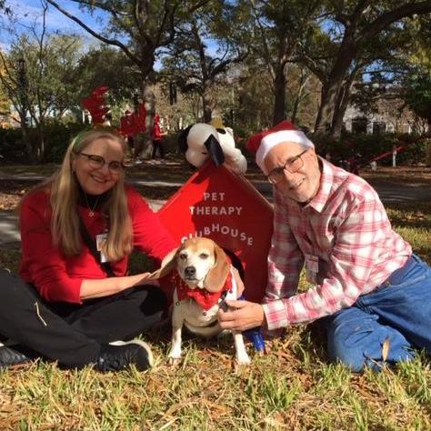 Emma is our first Beagle to join the family. She loves her job in the hospital. Emma's not a barker as much as she's a snuggler!