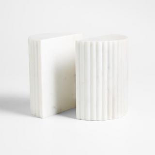 Jolie Marble Bookends, Set of 2