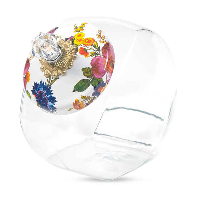 Mackenzie-Childs Flower Market Glass Cookie Jar