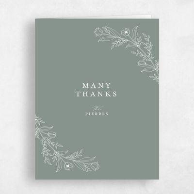 Deep Sage, Green Wedding Thank You - Seraphine Portrait