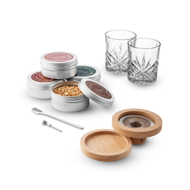 Godinger Dublin Crystal Whiskey Smoker, 9 Piece Set