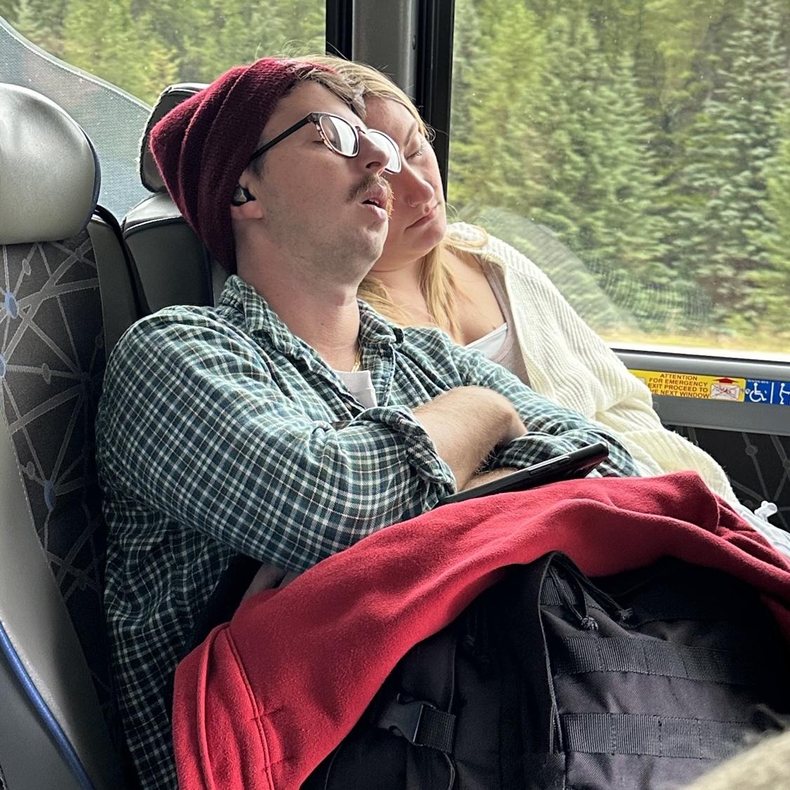 Napping after hiking in Banff