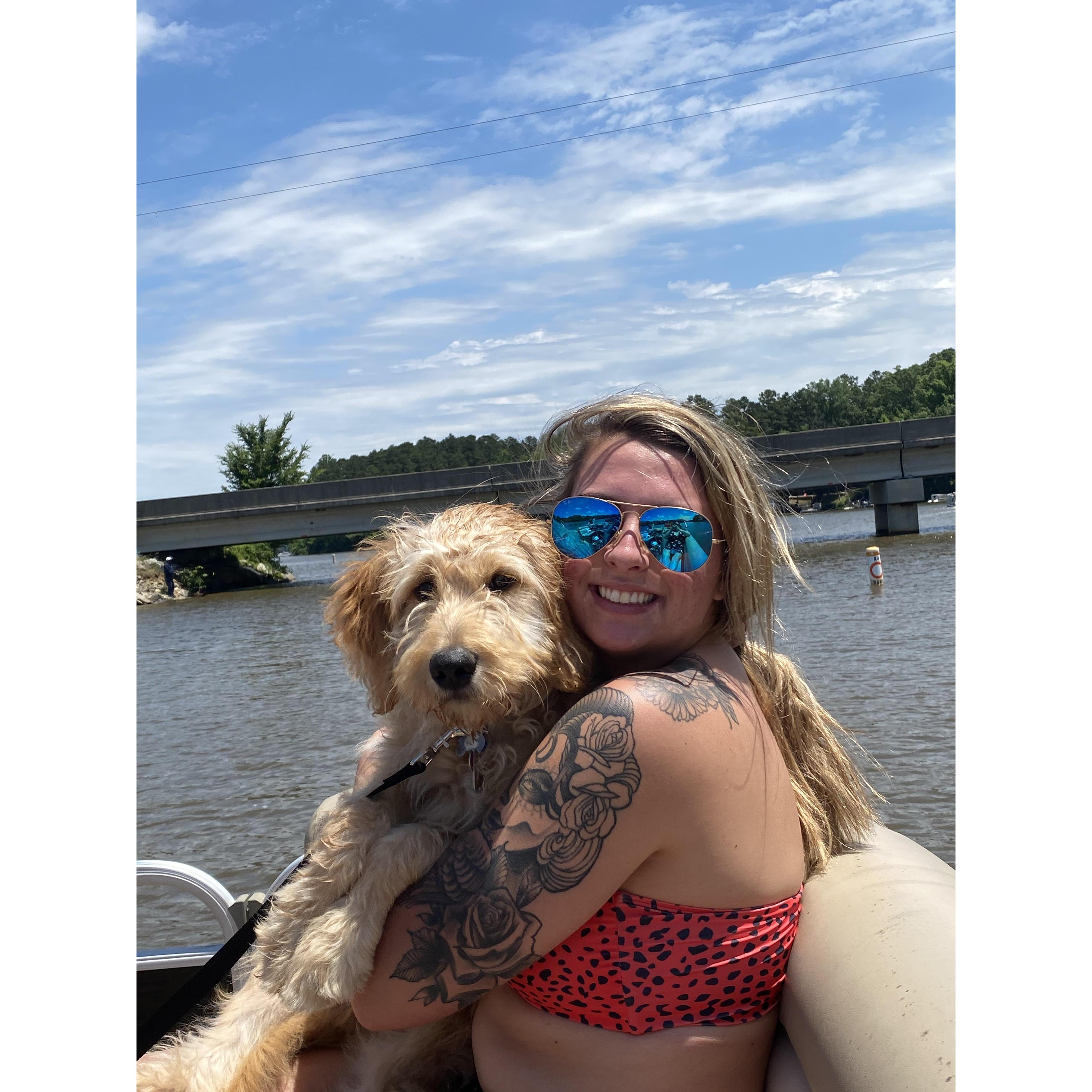 Bo Bo's first boat ride