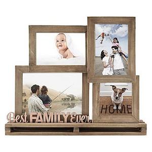 "Best Family Ever" 4-Opening Decorative Wood and Metal Frame