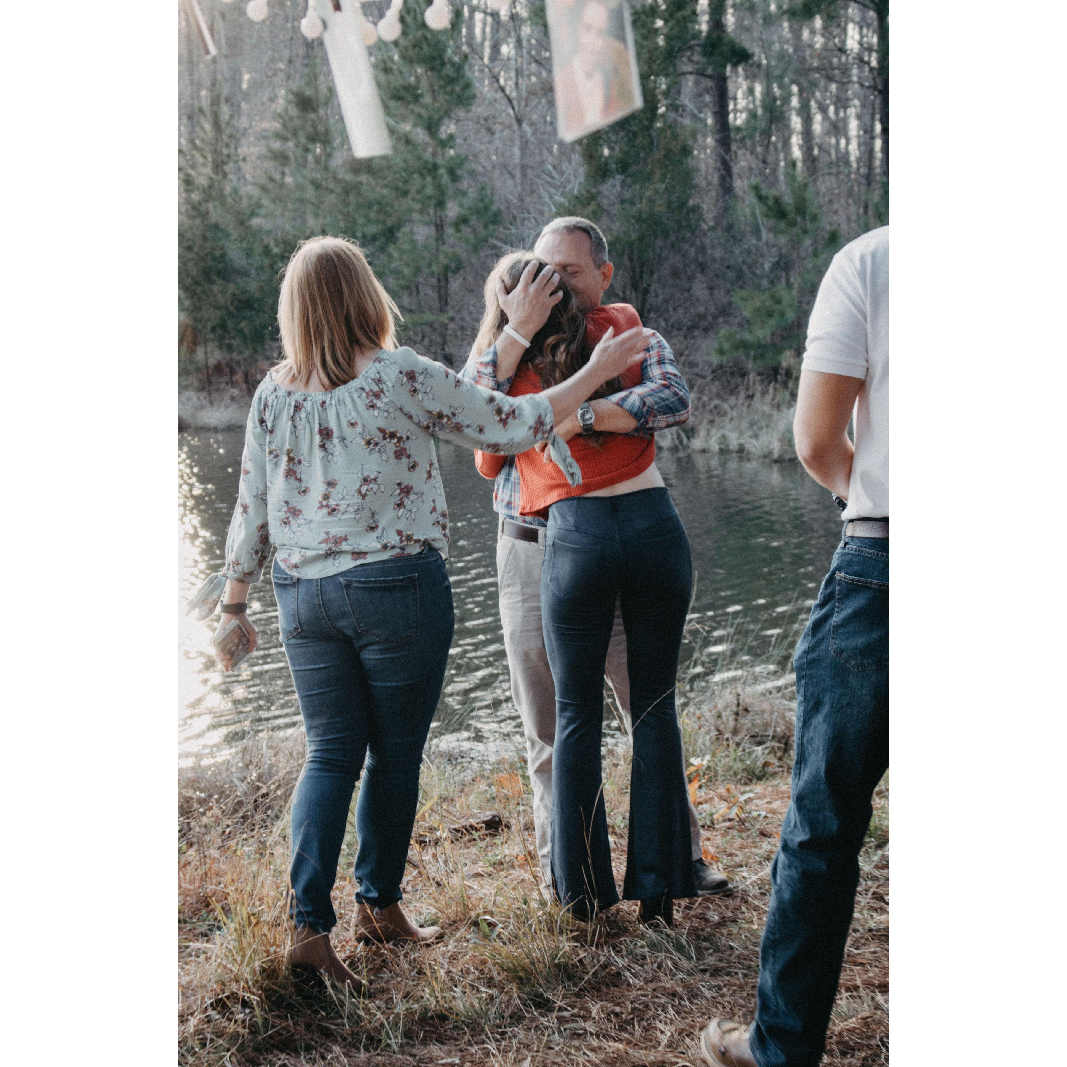 A hug of approval from my dad!