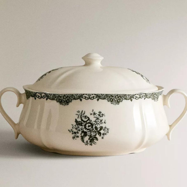 FLORAL EARTHENWARE TUREEN