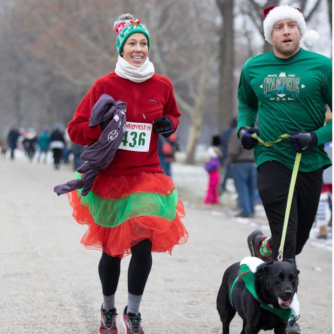Kona loves costumed races! Lauren and Christian race together monthly, this is the Whoville 5k