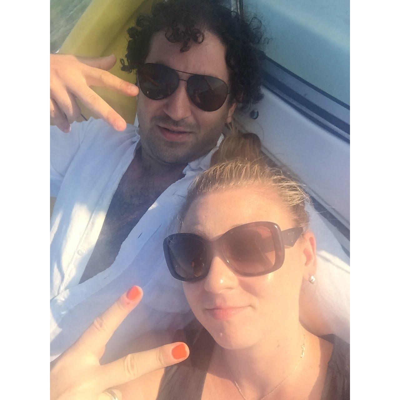 2016: Year 3 - On Ashley's Uncle John's boat in Cape Cod Bay