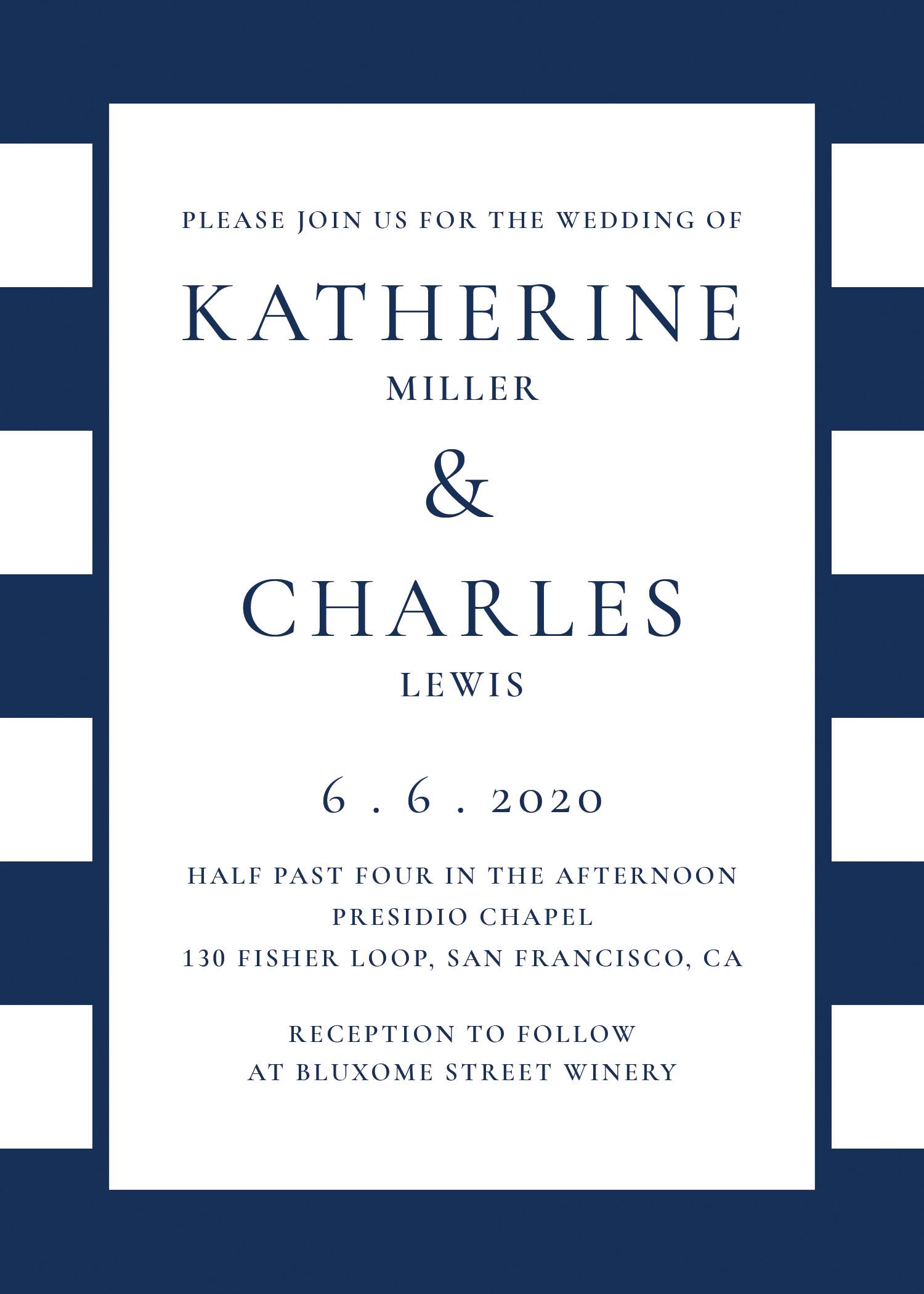 Potter Frame | Navy | Zola Wedding Invitations