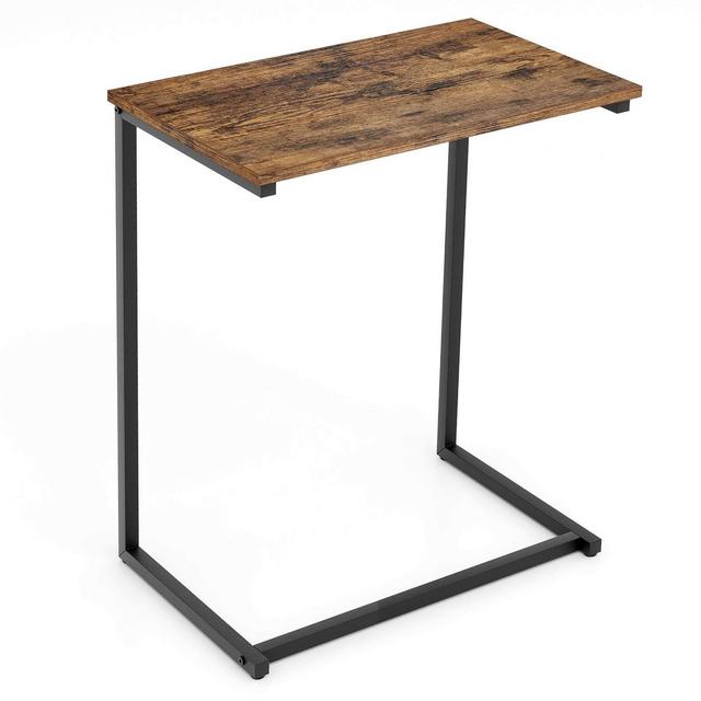 Costway C-shaped End Side Coffee Tray Sofa Table Laptop TV Snack Stand W/ Metal Frame