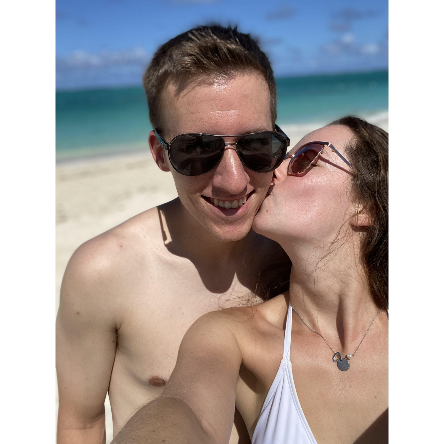 Enjoying the clear blue water of Turks and Caicos