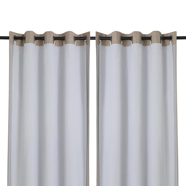 Chyhomenyc 2 Panels 100% Blackout Curtain Liners, 100% Darkening Blackout Liner for 95 96 Inch Curtains, Each 50" Wx92 L, 2 Liners Per Set with 17 Pieces Rings