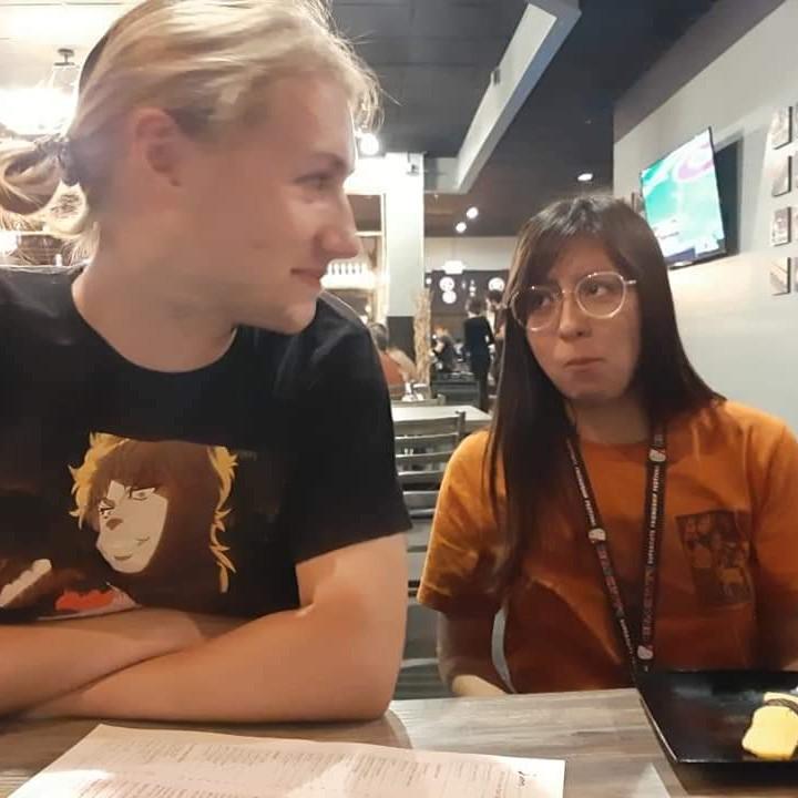 When he says something funny.