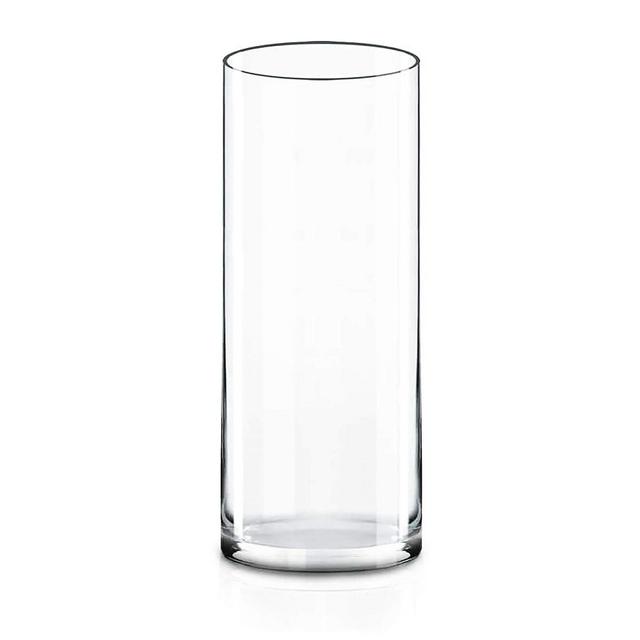 CYS Excel Glass Cylinder Vase (H:14" D:5") | Multiple Size Choices Glass Flower Vase Centerpieces | Hurricane Floating Candle Holder Vase